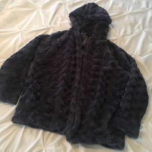 Gorgeous deep purple/grey Teddy with hood